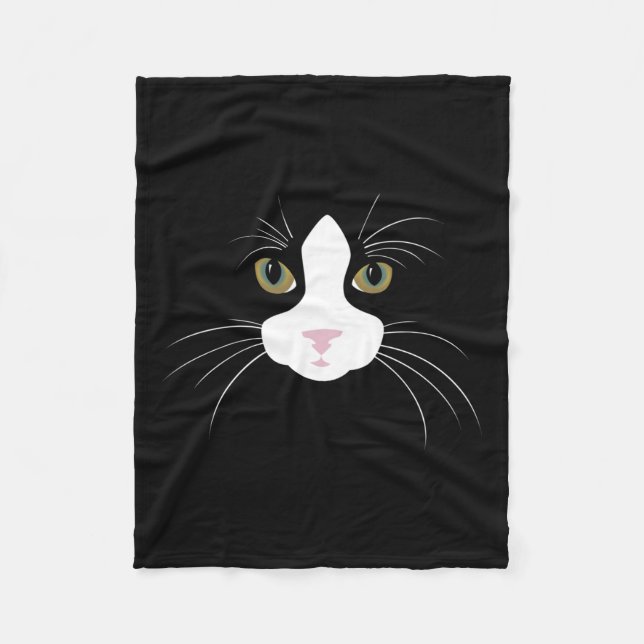 Tuxedo Cat Swea  Fleece Blanket (Front)