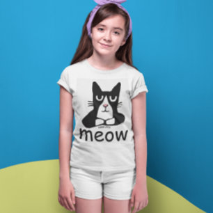 TUXEDO CAT t-shirts, Panda Kitty KIDS MEOW T-Shirt