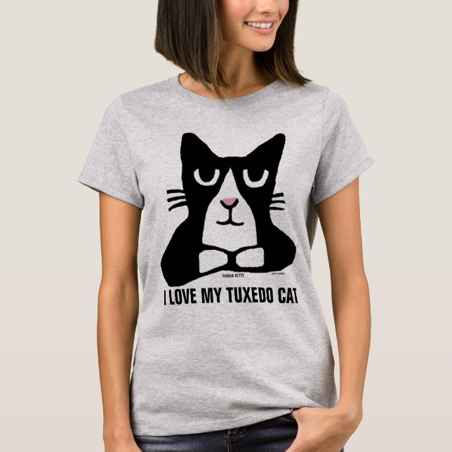 TUXEDO CAT t-shirts, PANDA KITTY T-Shirts (Front)
