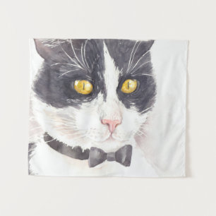 Tuxedo cat tapestry