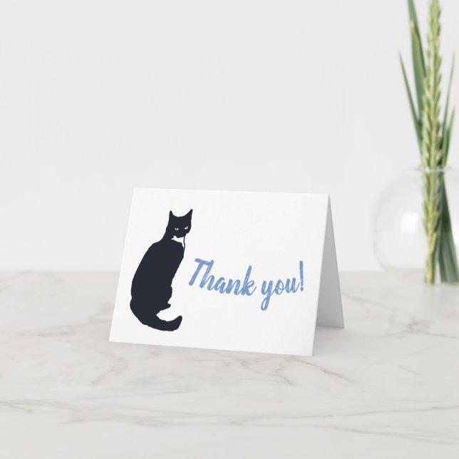 Tuxedo cat thank you card (Front)