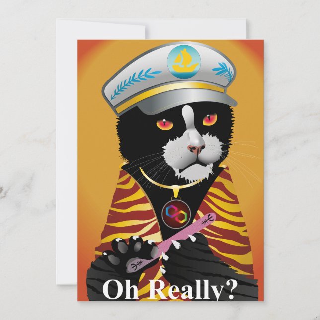  Tuxedo cat, the carefree! Invitation (Front)