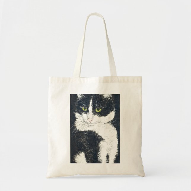 Tuxedo cat tote bag (Front)