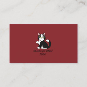"Tuxedo Cat Tough Heart Red Business Card" Card