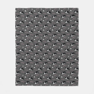 Tuxedo Cats Pattern Fleece Blanket