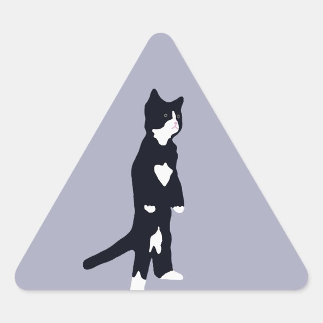 Tuxedo Cats Triangle Sticker (Front)