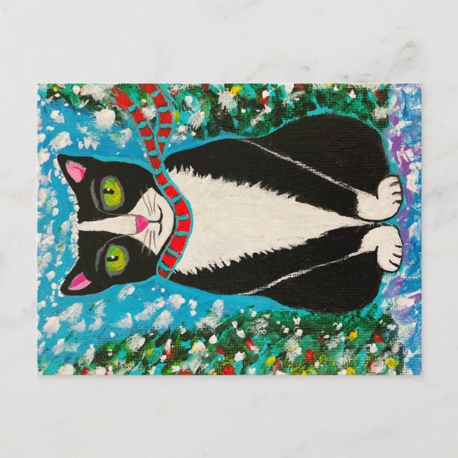 Tuxedo Christmas Postcard (Front)