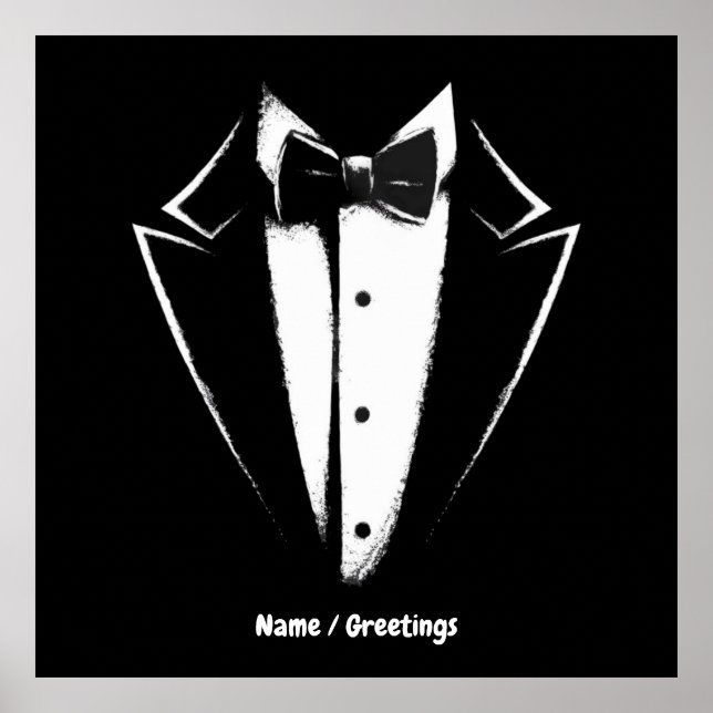 Tuxedo Classic Party Funny Concert Festival Design Poster (Front)