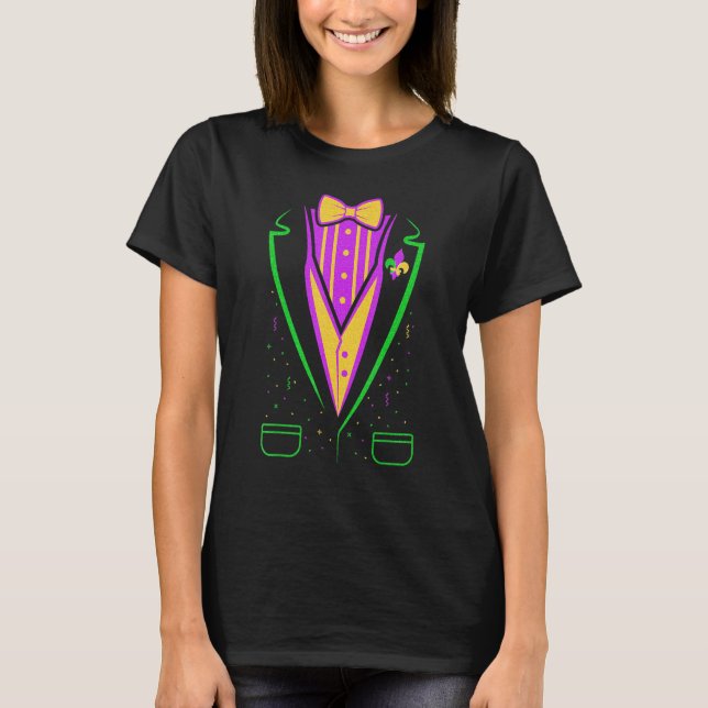 Tuxedo Costume Bow Tie Funny Mardi Gras Carnival M T-Shirt (Front)