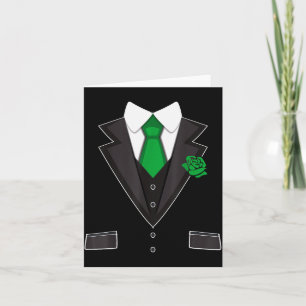 Tuxedo Costume Green Rose Tie Funny St. Patrick's Card