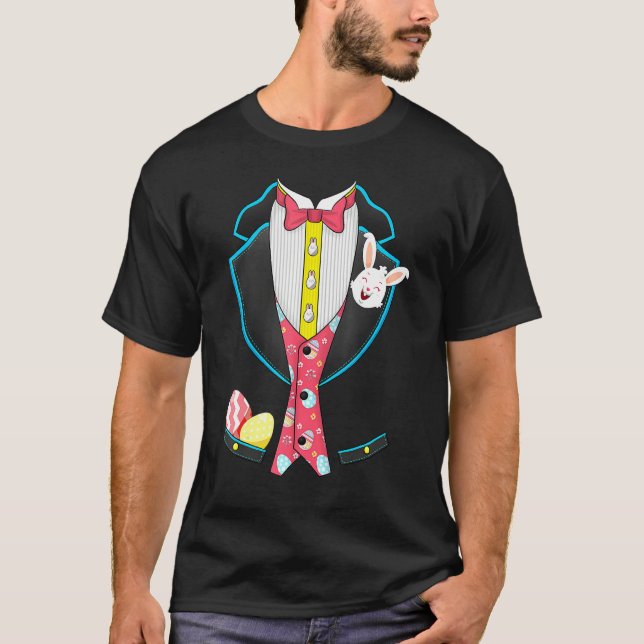 Tuxedo Easter Day Cute Bunny Eggs  Boys Kids T-Shirt (Front)