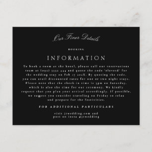 Tuxedo Formal Classic Calligraphy Wedding Details Enclosure Card