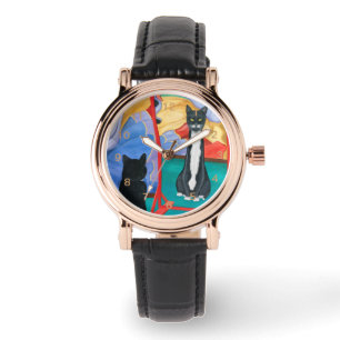 Tuxedo Fun House Skinny Cat Watch