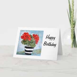 Tuxedo Geraniums Birthday Card
