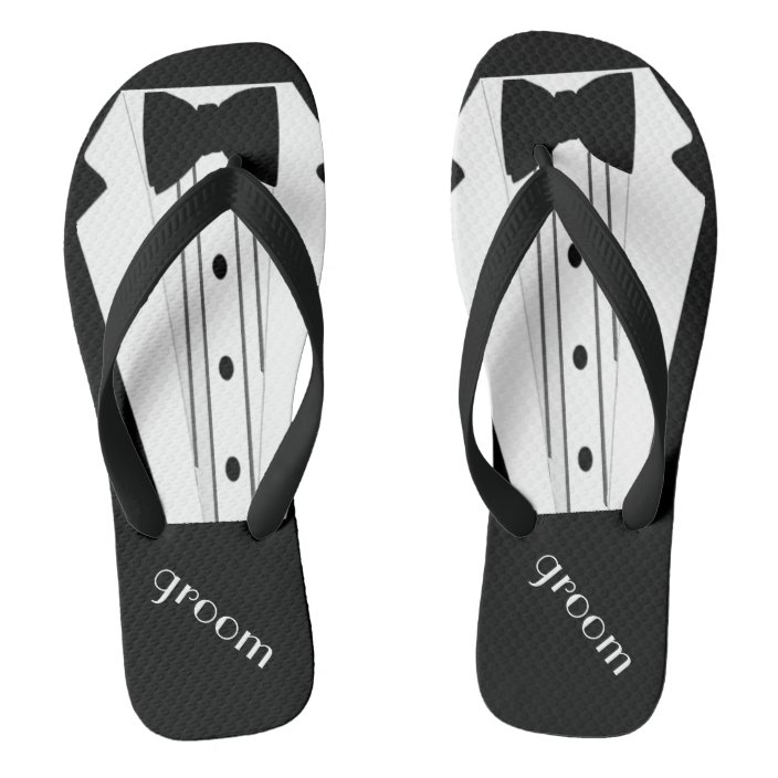tuxedo flip flops