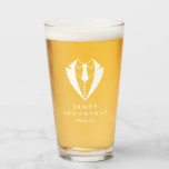 Tuxedo Groomsman Custom Personalised Beer Tumbler<br><div class="desc">© Sunny Mars Designs. Tux Groomsman,  Best Man,  Usher or Ring Bearer Personalised Bridal Party Beer Glass Tumbler - Wedding themed beer glass featuring a custom colour vector illustration of a tuxedo.  The perfect thank you gift for your wedding party attendants.</div>