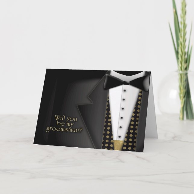 Tuxedo Groomsman Invitation (Front)