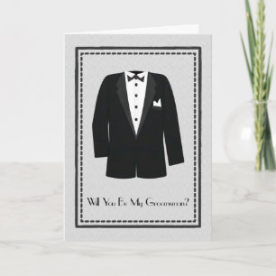 Tuxedo Groomsman Request Thank You Card