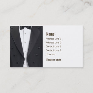 Tuxedo Jacket and Bow Tie Business Card