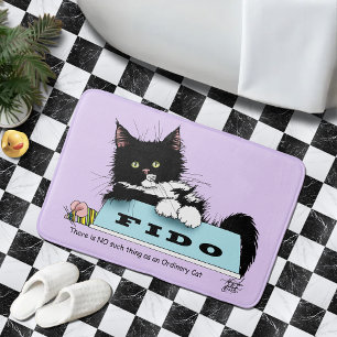 Tuxedo Kitten Dog's Bowl Bath Mat