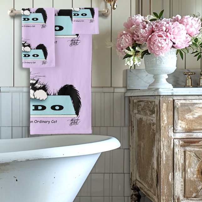 Tuxedo Kitten Dog's Bowl Bath Towel Set (Creator Uploaded)