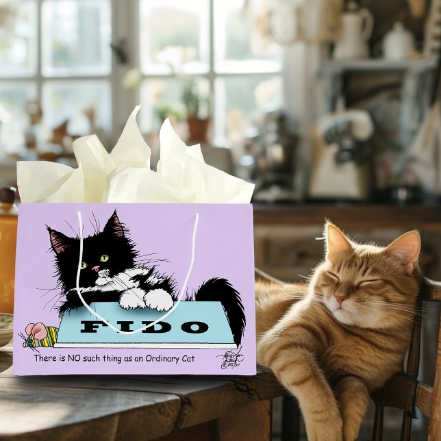 Tuxedo Kitten Dog's Bowl Large Gift Bag (Creator Uploaded)