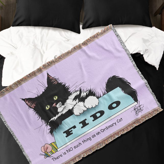 Tuxedo Kitten Dog's Bowl Throw Blanket (Creator Uploaded)