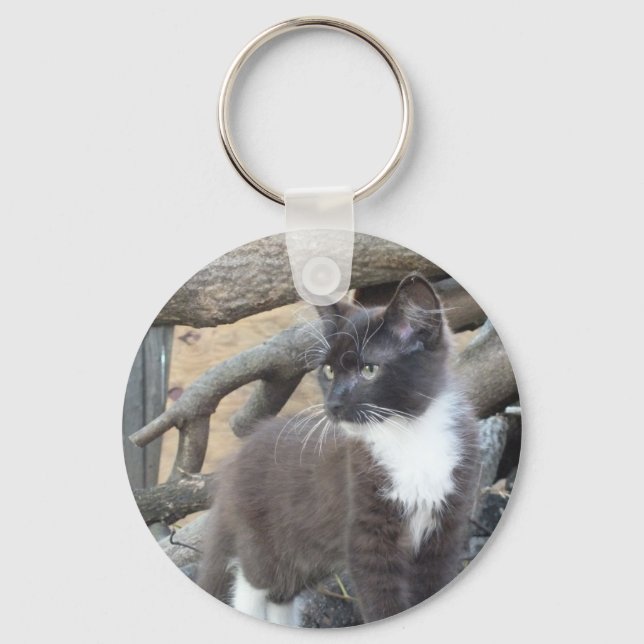 Tuxedo Kitten Key Ring (Front)