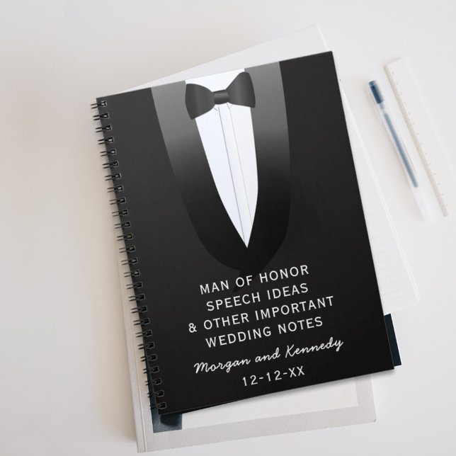 Tuxedo Man of Honour Wedding Speech Ideas Journal (Speech Ideas Notebook for any member of your wedding party. )
