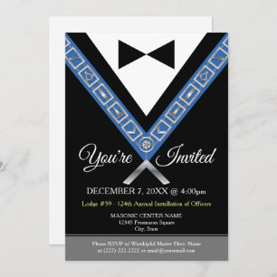 Tuxedo Masonic Invitations   Freemason Jewels