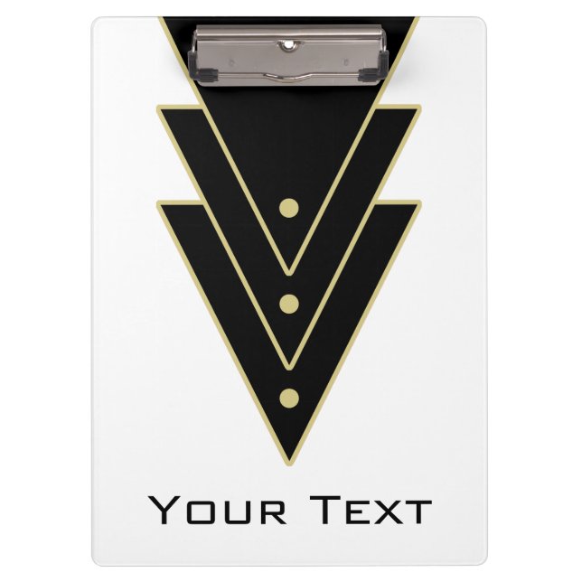 Tuxedo Modern Art Deco Clipboard (Front)