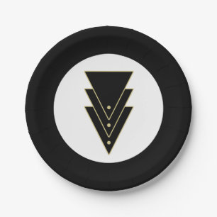 Tuxedo Modern Art Deco Paper Plate