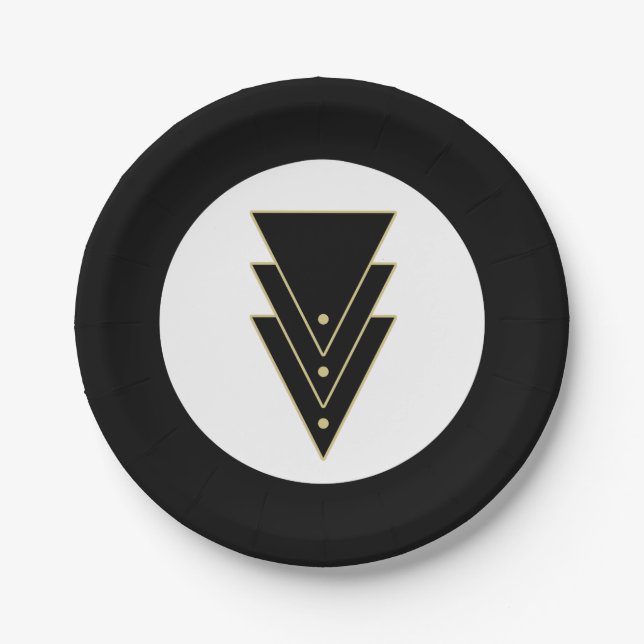 Tuxedo Modern Art Deco Paper Plate (Front)