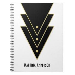 Tuxedo Modern Art Deco Personalised Notebook