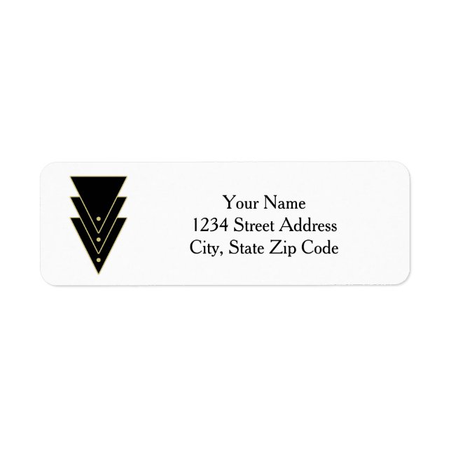 Tuxedo Modern Art Deco Style Return Address Label (Front)