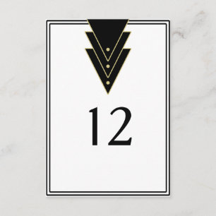 Tuxedo Modern Art Deco Table Number