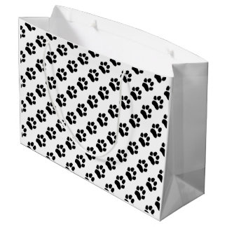 Tuxedo Paw Prints  Large Gift Bag