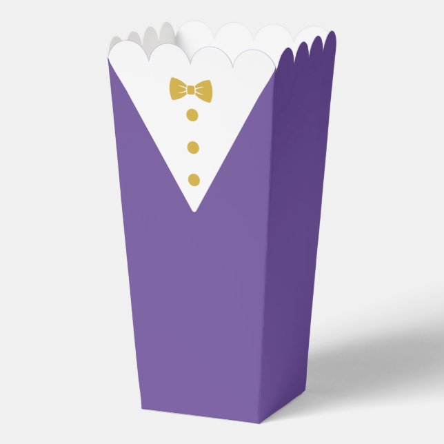 Tuxedo Popcorn Boxes with Black Tuxedo Bow (Front)