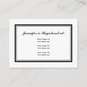 Tuxedo Registry Card in Black and White on Pearl
