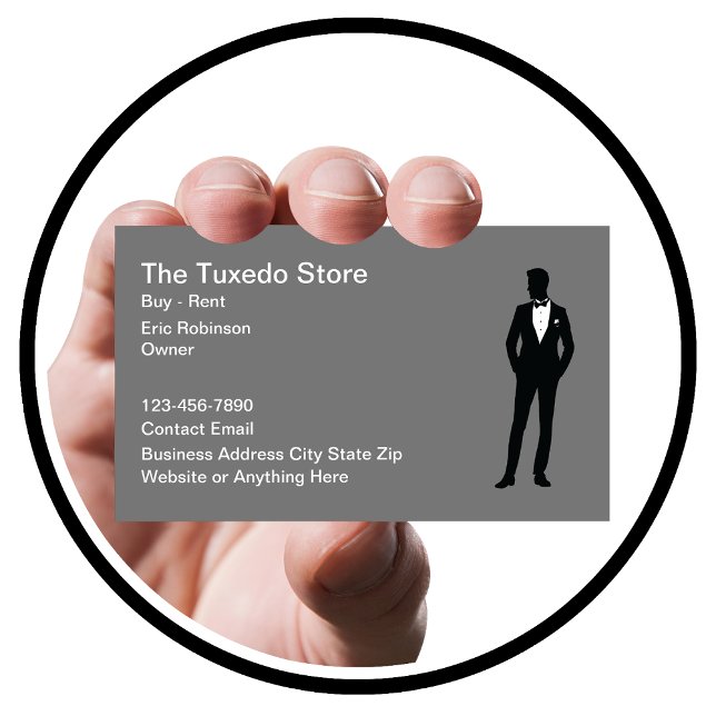 Tuxedo Rental Professional Services Business Card (Creator Uploaded)