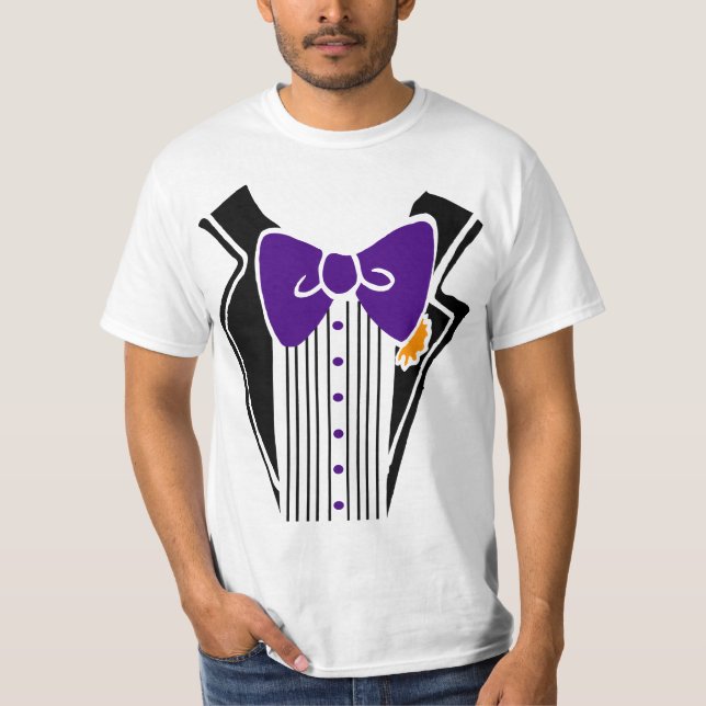 Tuxedo Shirt Purple Tie (Front)