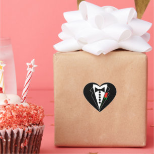 Tuxedo Sticker Heart Shape Sticker