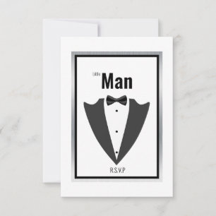 Tuxedo suit and bow tie black and white invitation