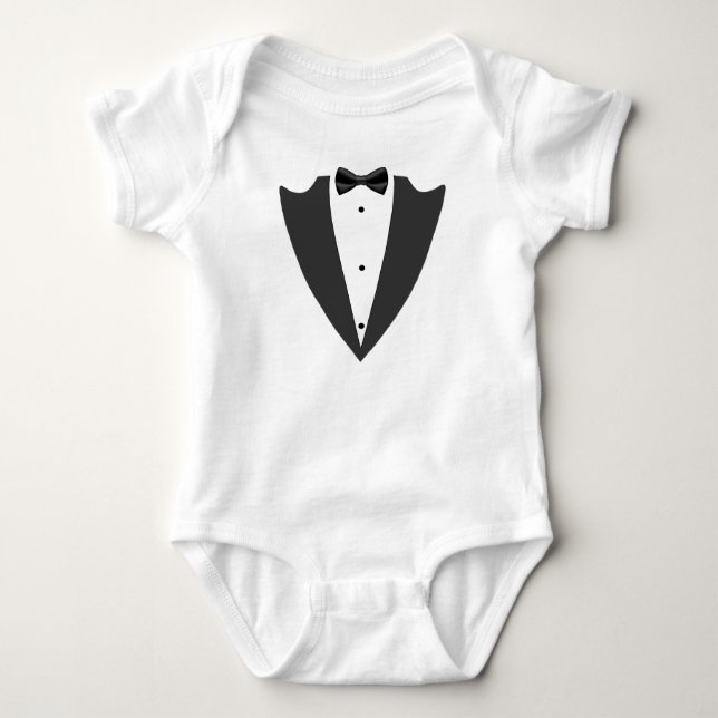 Tuxedo suit and bow tie black and white T-Shirt Ba Baby Bodysuit (Front)