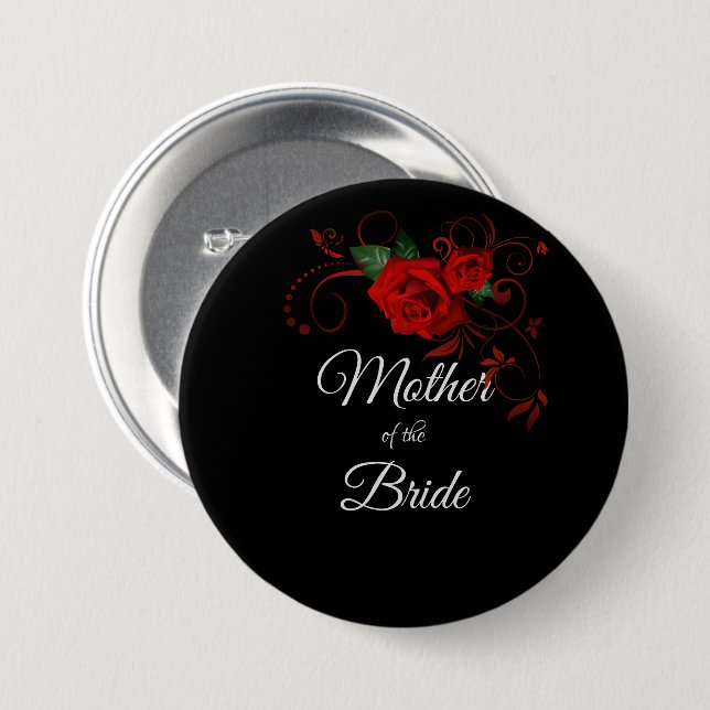 Tuxedo Suit/Bride Silhouette Mother of the Bride 7.5 Cm Round Badge (Front & Back)