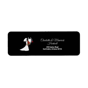 Tuxedo Suit & Bride Silhouette Return Address Label