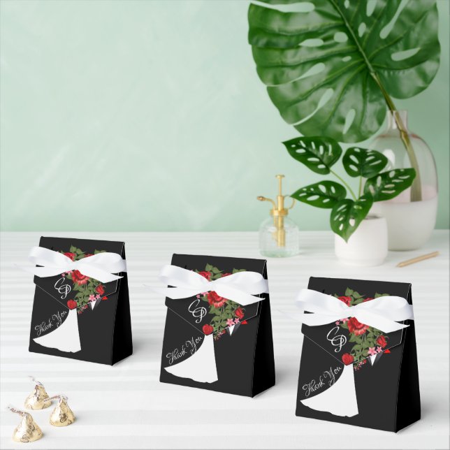 Tuxedo Suit & Bride Silhouette Wedding Favour Box (Multiple)