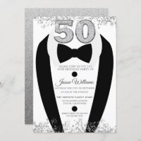 Tuxedo Suit Silver Mens 50th Birthday Party