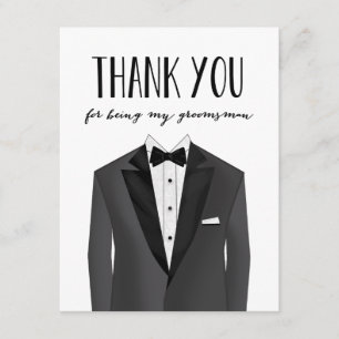 Tuxedo Thank You Groomsman Groomsman Card