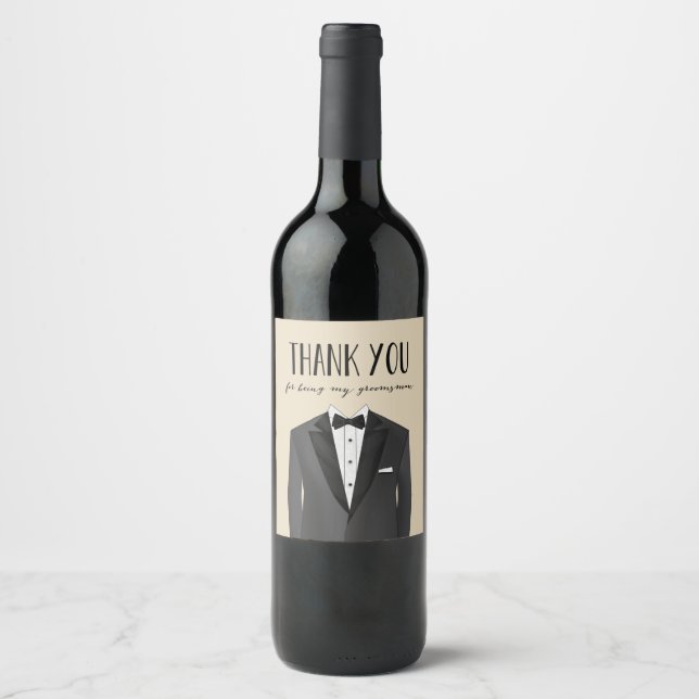 Tuxedo Thank You Groomsman Label (Front)
